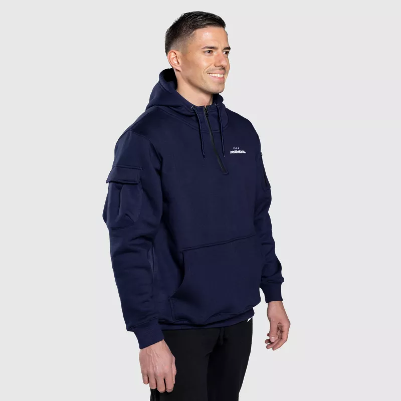 Oversize cipzáros pulóver Iron Aesthetics Loaded, navy-2