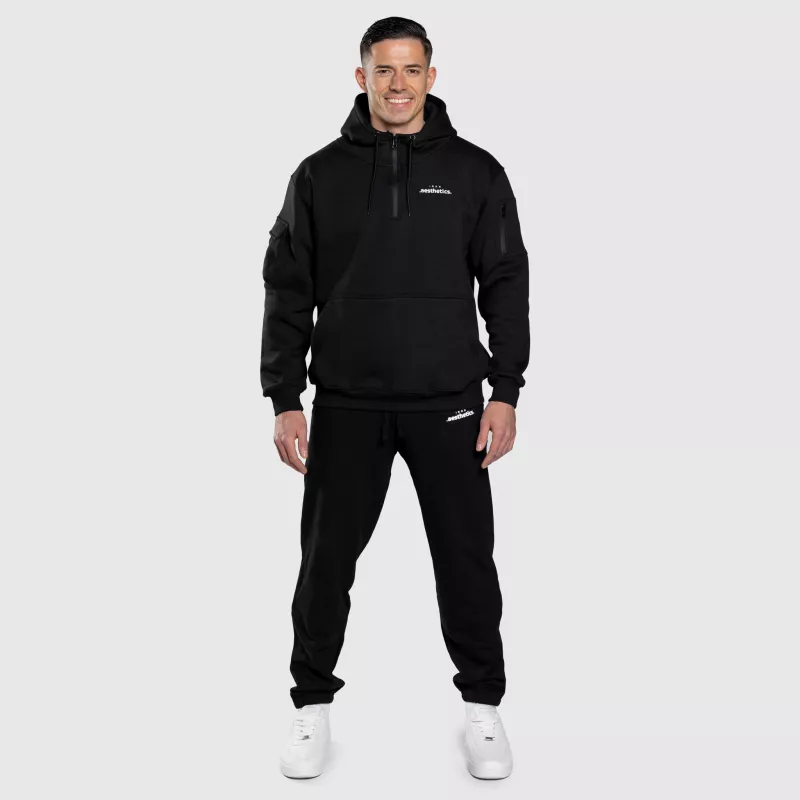 Oversize cipzáros pulóver Iron Aesthetics Loaded, fekete-7