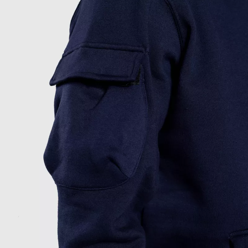 Oversize cipzáros pulóver Iron Aesthetics Loaded, navy-9