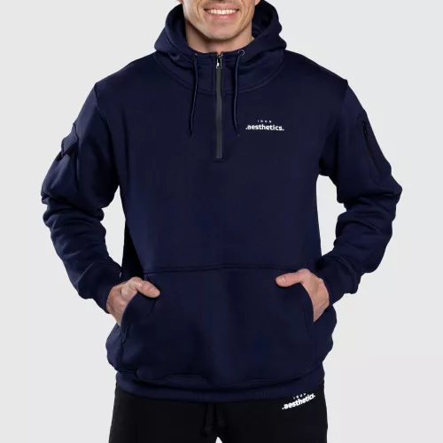 Oversize cipzáros pulóver Iron Aesthetics Loaded, navy