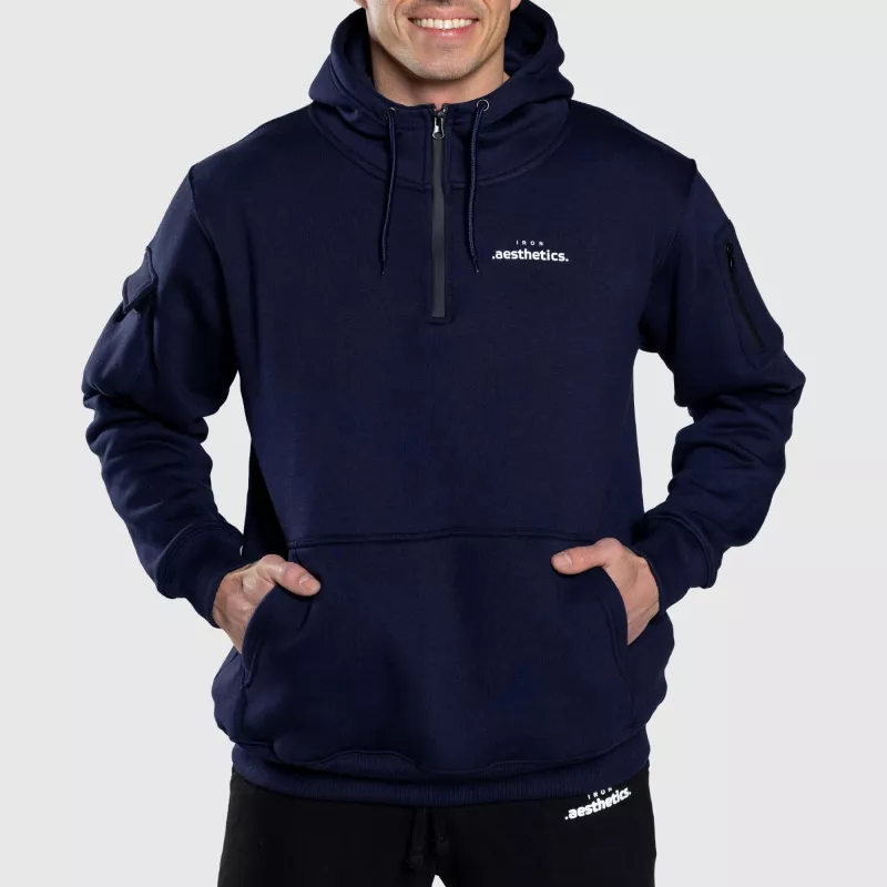 Oversize cipzáros pulóver Iron Aesthetics Loaded, navy-1