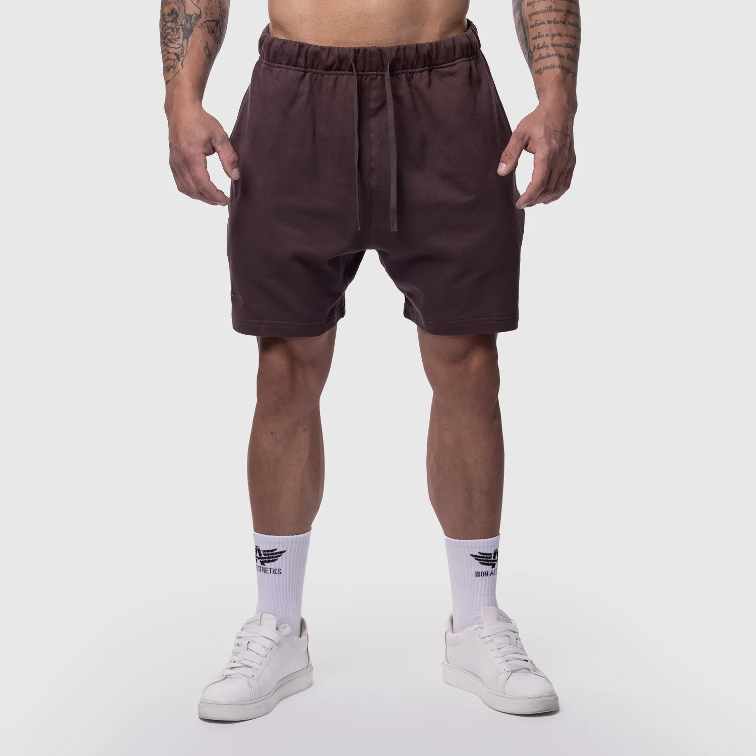 Férfi pamut short Iron Aesthetics Ambition, lila-1