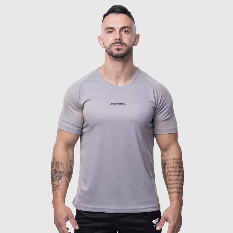 Férfi sportpóló Iron Aesthetics Training, szürke-1