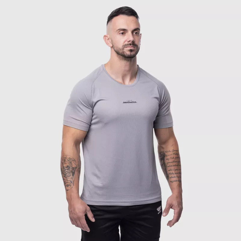 Férfi sportpóló Iron Aesthetics Training, szürke-3