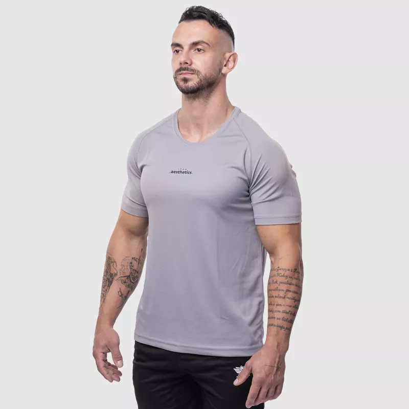 Férfi sportpóló Iron Aesthetics Training, szürke-4