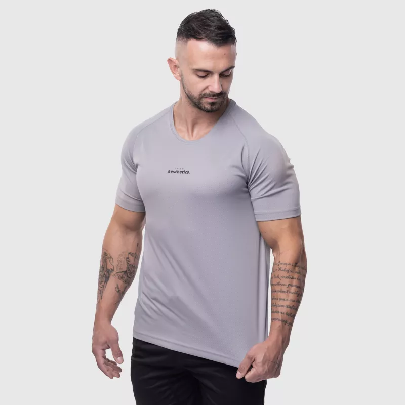 Férfi sportpóló Iron Aesthetics Training, szürke-2
