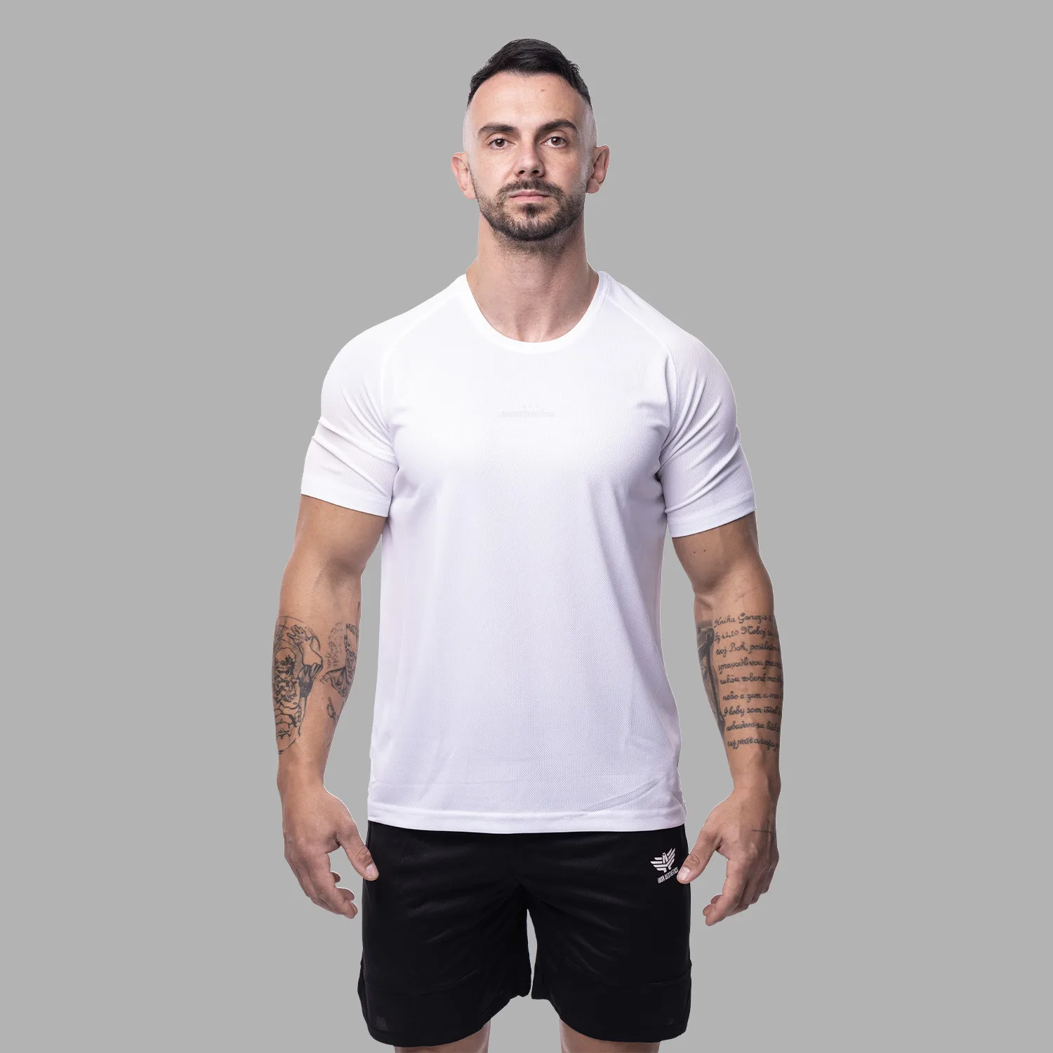 Férfi sportpóló Iron Aesthetics Training, fehér-1