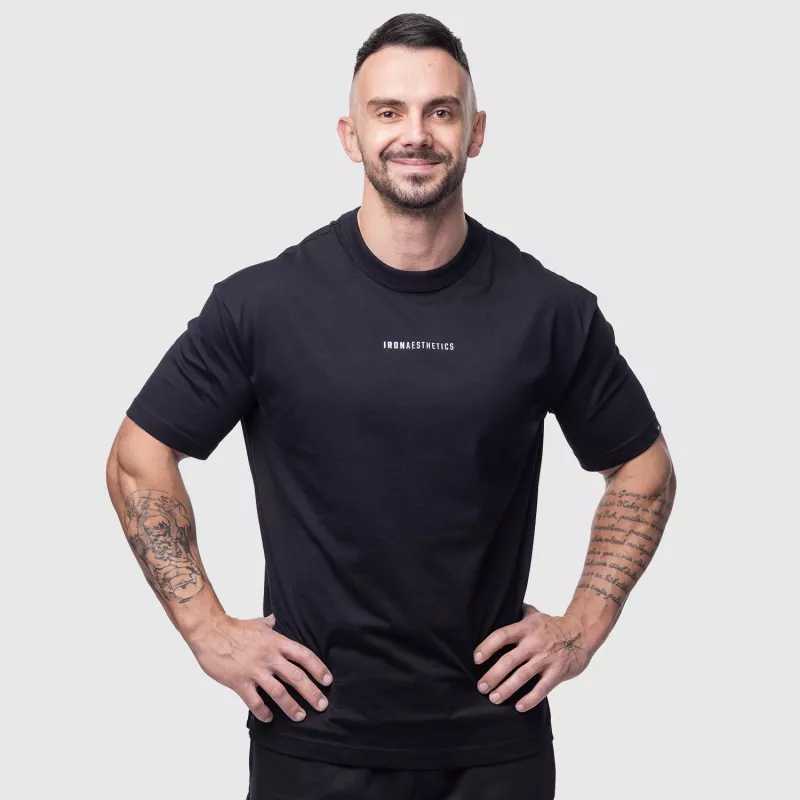 Oversize póló Iron Aesthetics Vibe Tee, fekete-1