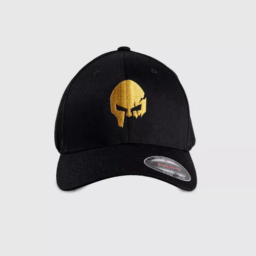 Férfi siltes sapka Iron Aesthetics FlexFit SKULL GOLD, fekete