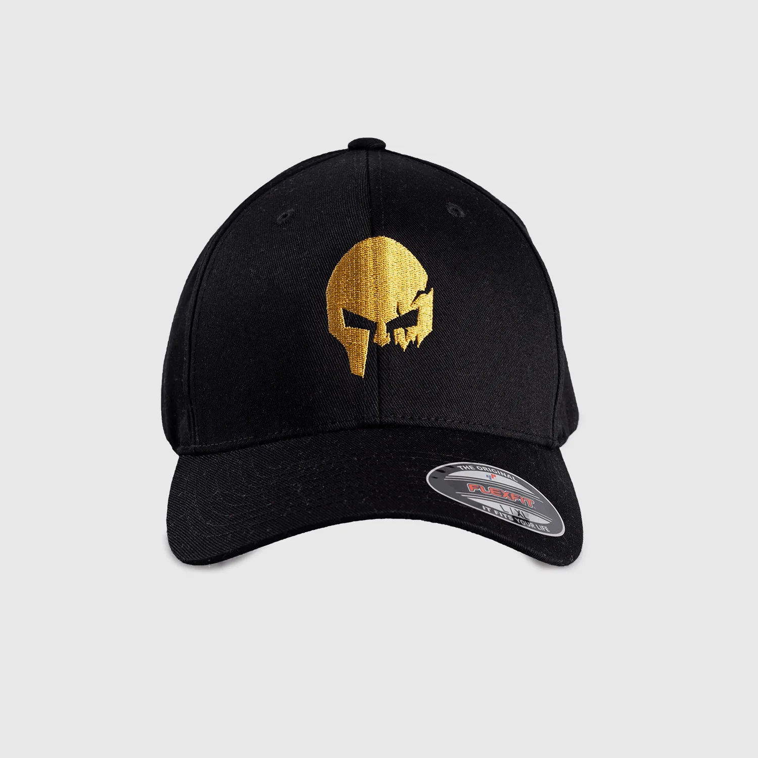 Férfi siltes sapka Iron Aesthetics FlexFit SKULL GOLD, fekete-1