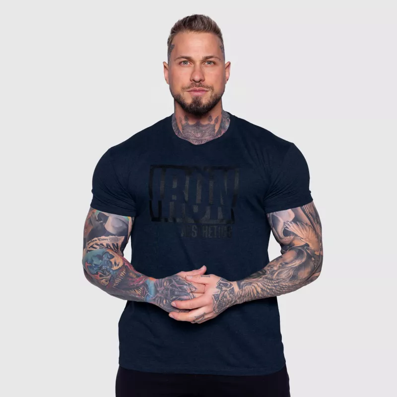 Férfi póló Iron Aesthetics Slash, navy-3