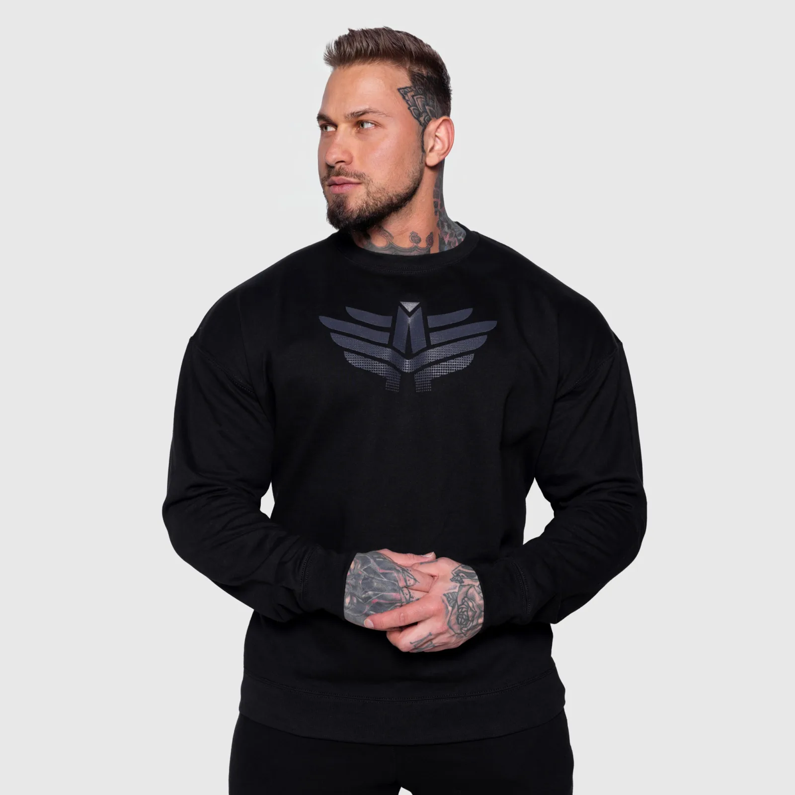 Férfi pulóver Iron Aesthetics Essential, fekete-1