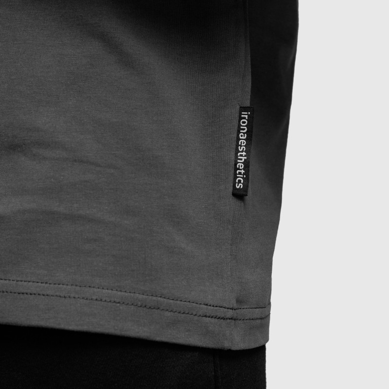 Oversize póló Iron Aesthetics Major, szürke · záber 10