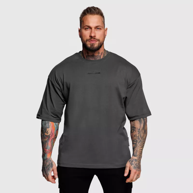 Oversize póló Iron Aesthetics Major, szürke-5