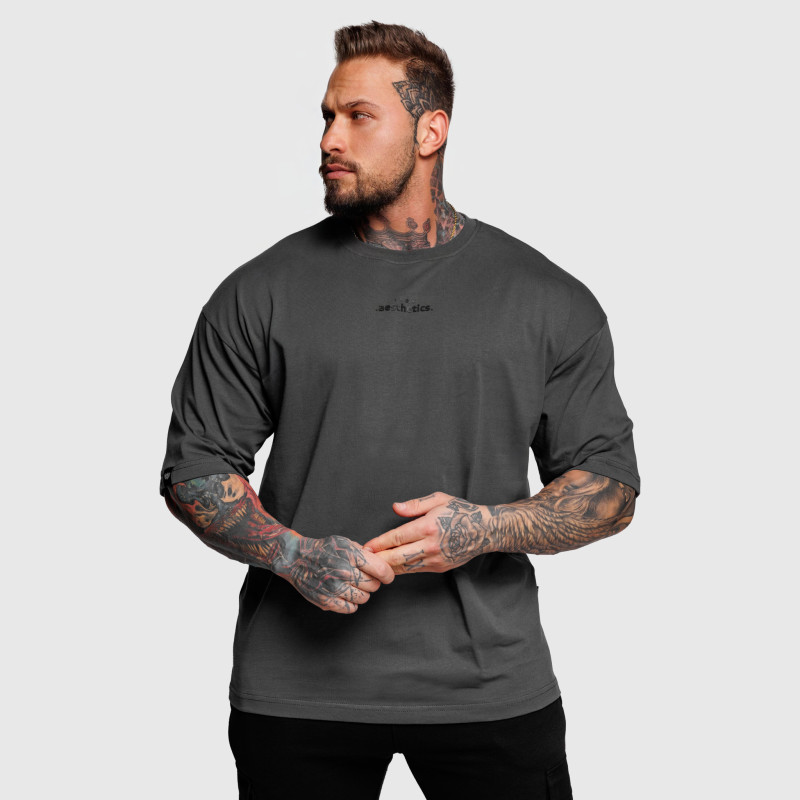 Oversize póló Iron Aesthetics Major, szürke · záber 6