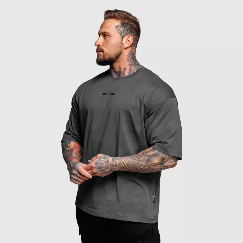Oversize póló Iron Aesthetics Major, szürke-7
