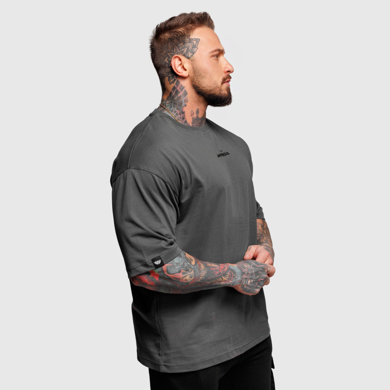 Oversize póló Iron Aesthetics Major, szürke · záber 8