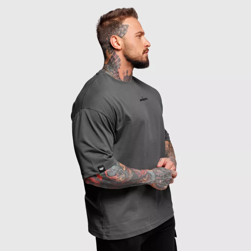 Oversize póló Iron Aesthetics Major, szürke-8