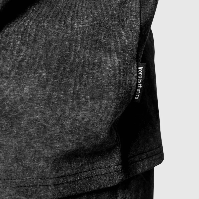 Férfi atléta Iron Aesthetics Muscle Tee, washed black-7
