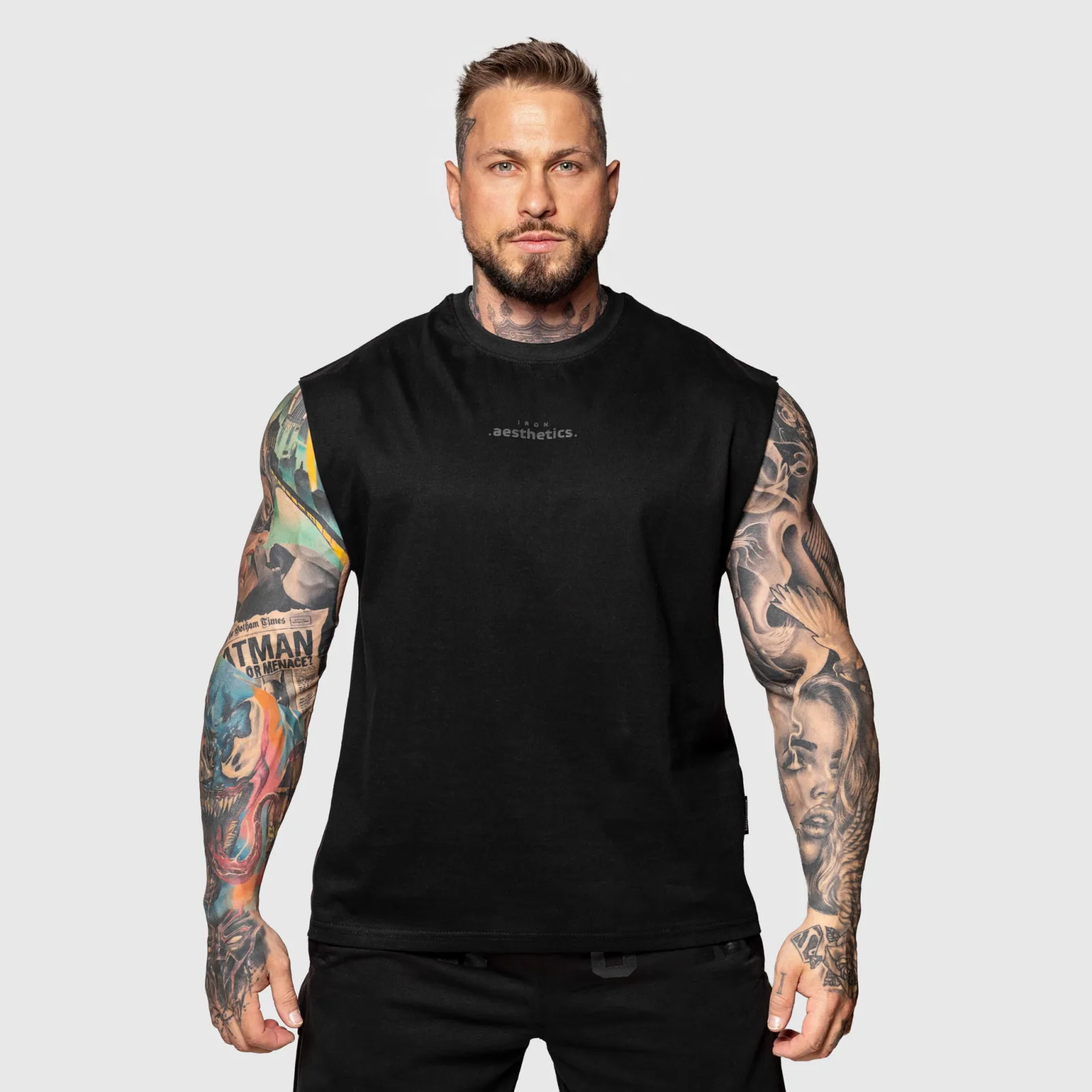Férfi atléta Iron Aesthetics Muscle Tee, fekete-1