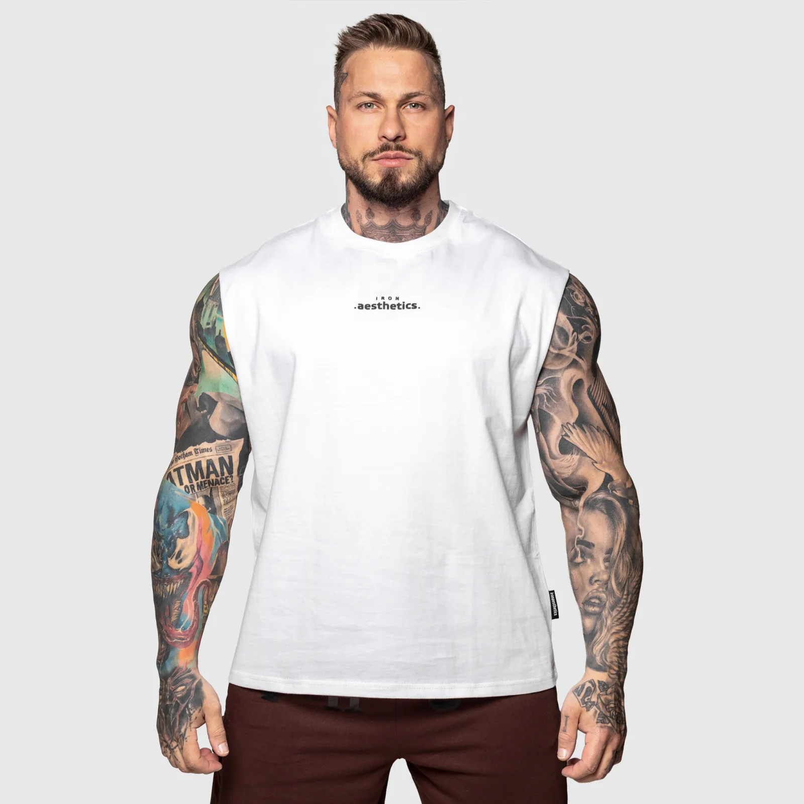 Férfi atléta Iron Aesthetics Muscle Tee, fehér-1