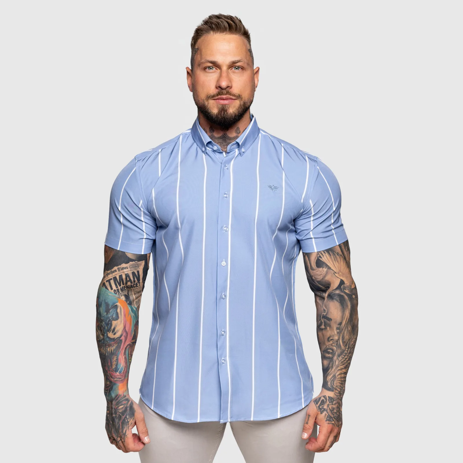 Sztreccs ing Iron Aesthetics Short Stripe, kék-1