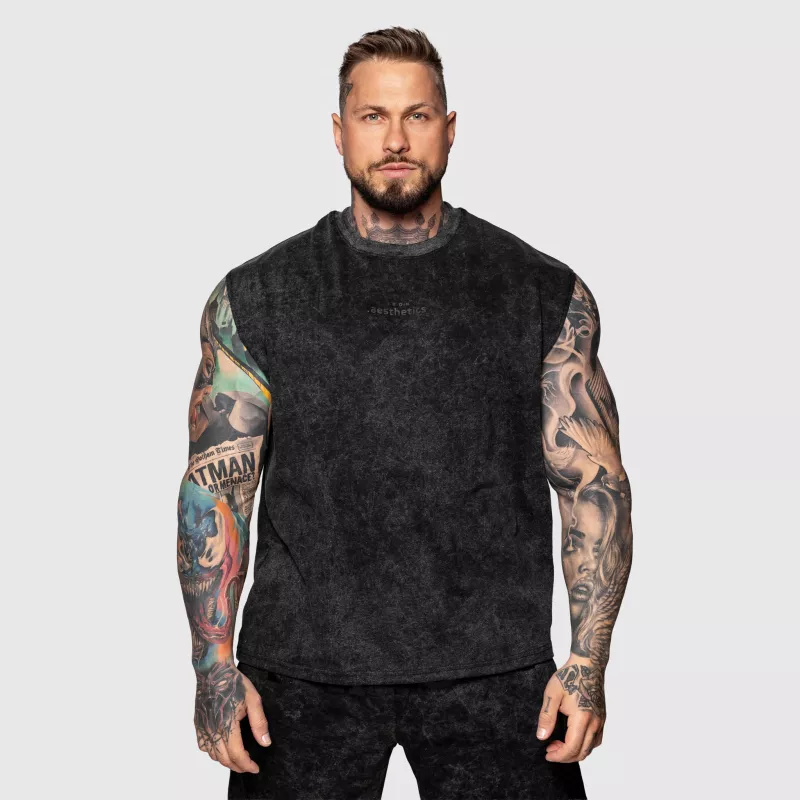 Férfi atléta Iron Aesthetics Muscle Tee, washed black-1