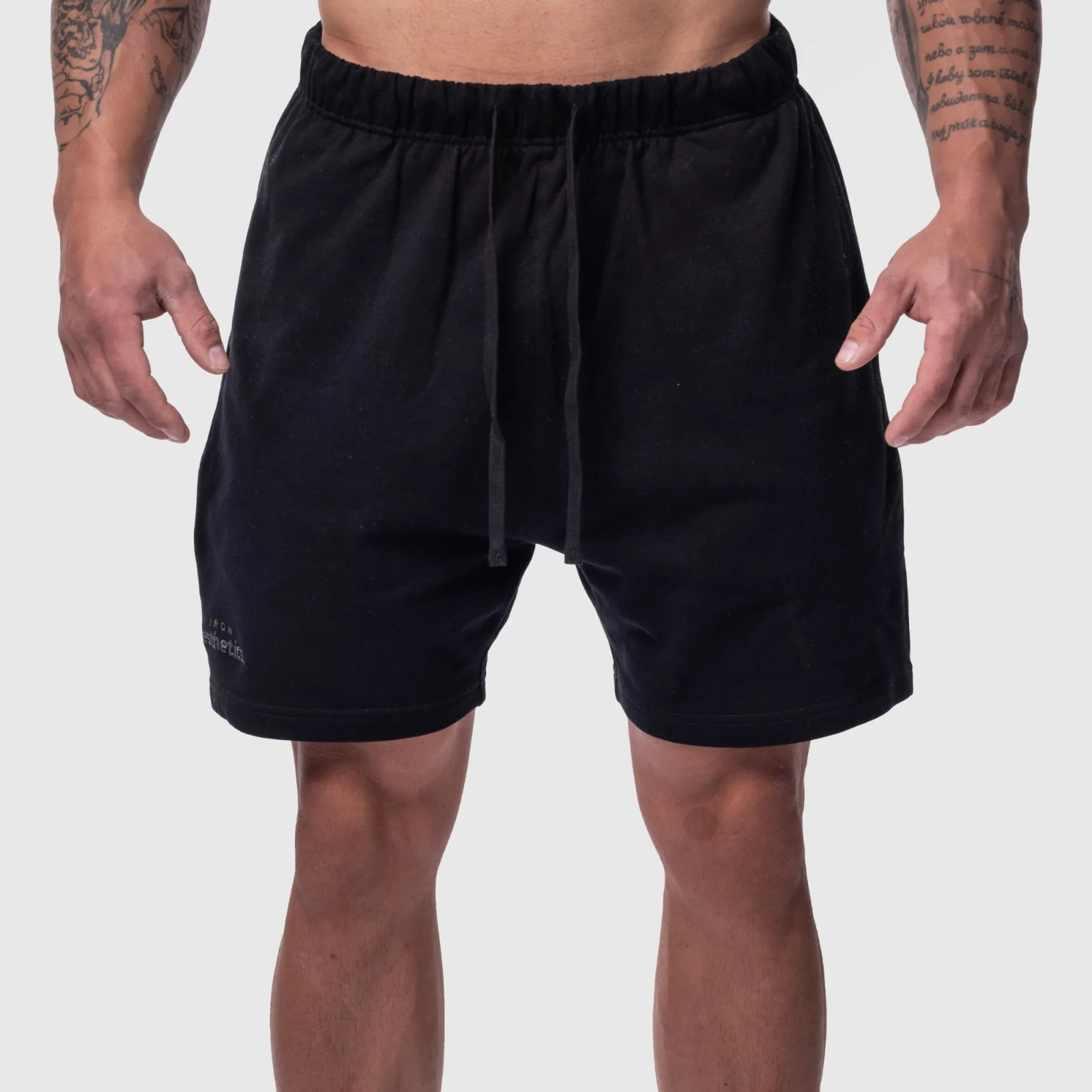 Férfi pamut short Iron Aesthetics Ambition, fekete-1