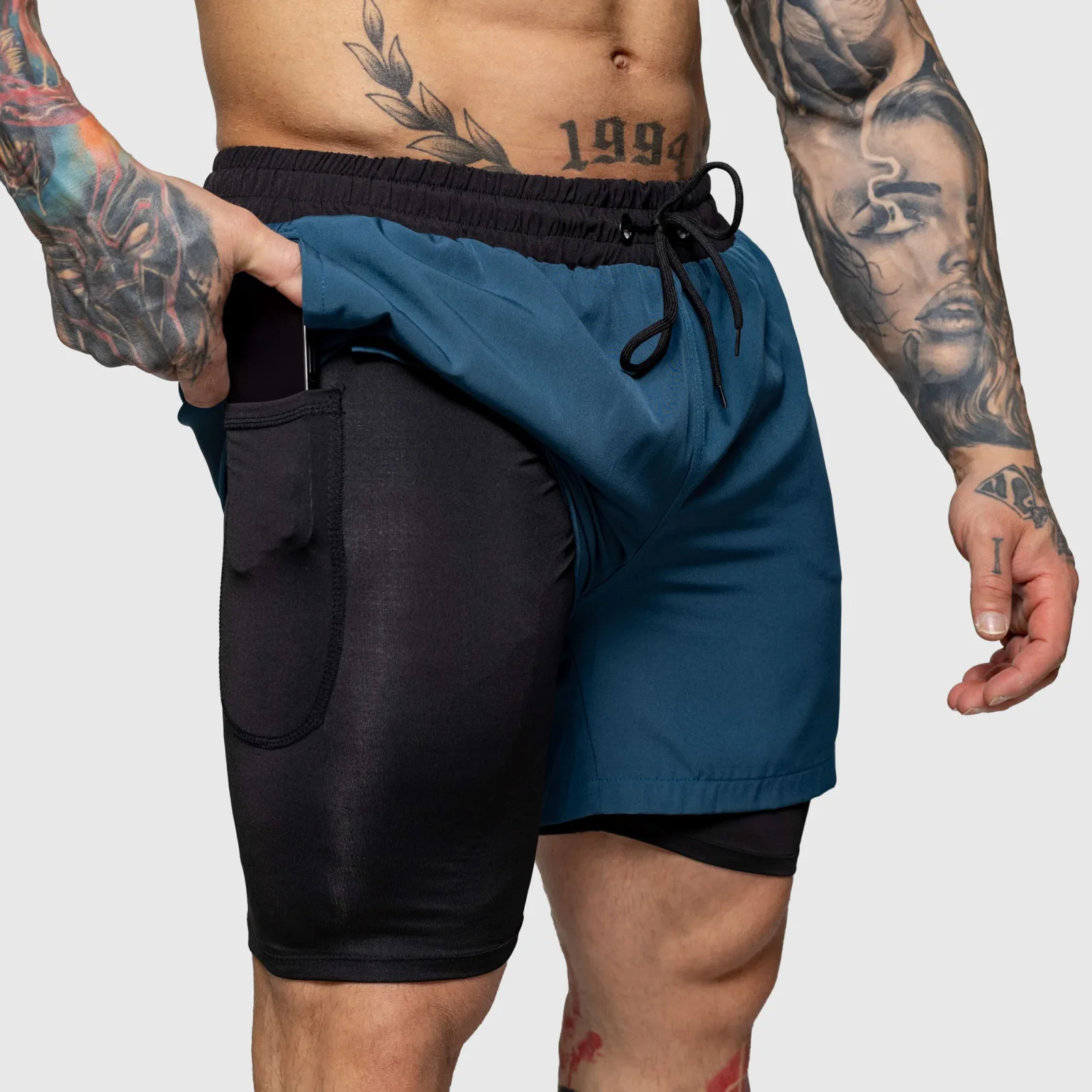 Férfi úszónadrág Iron Aesthetics  Vortex Core 2in1, navy-1