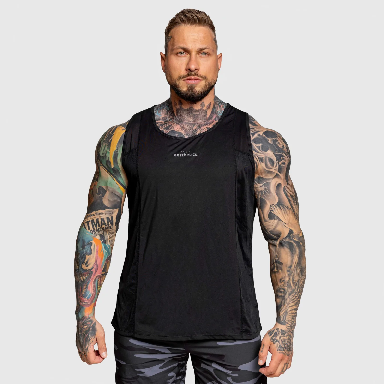 Férfi atléta Iron Aesthetics Camo Mesh, fekete-1