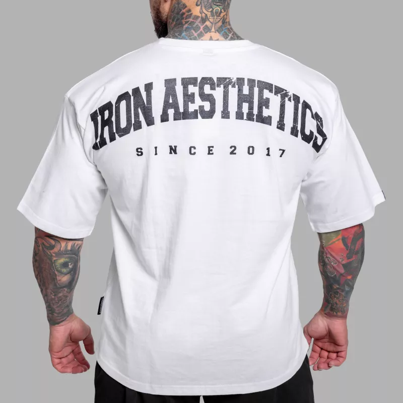 Oversize póló Iron Aesthetics College, fehér-1