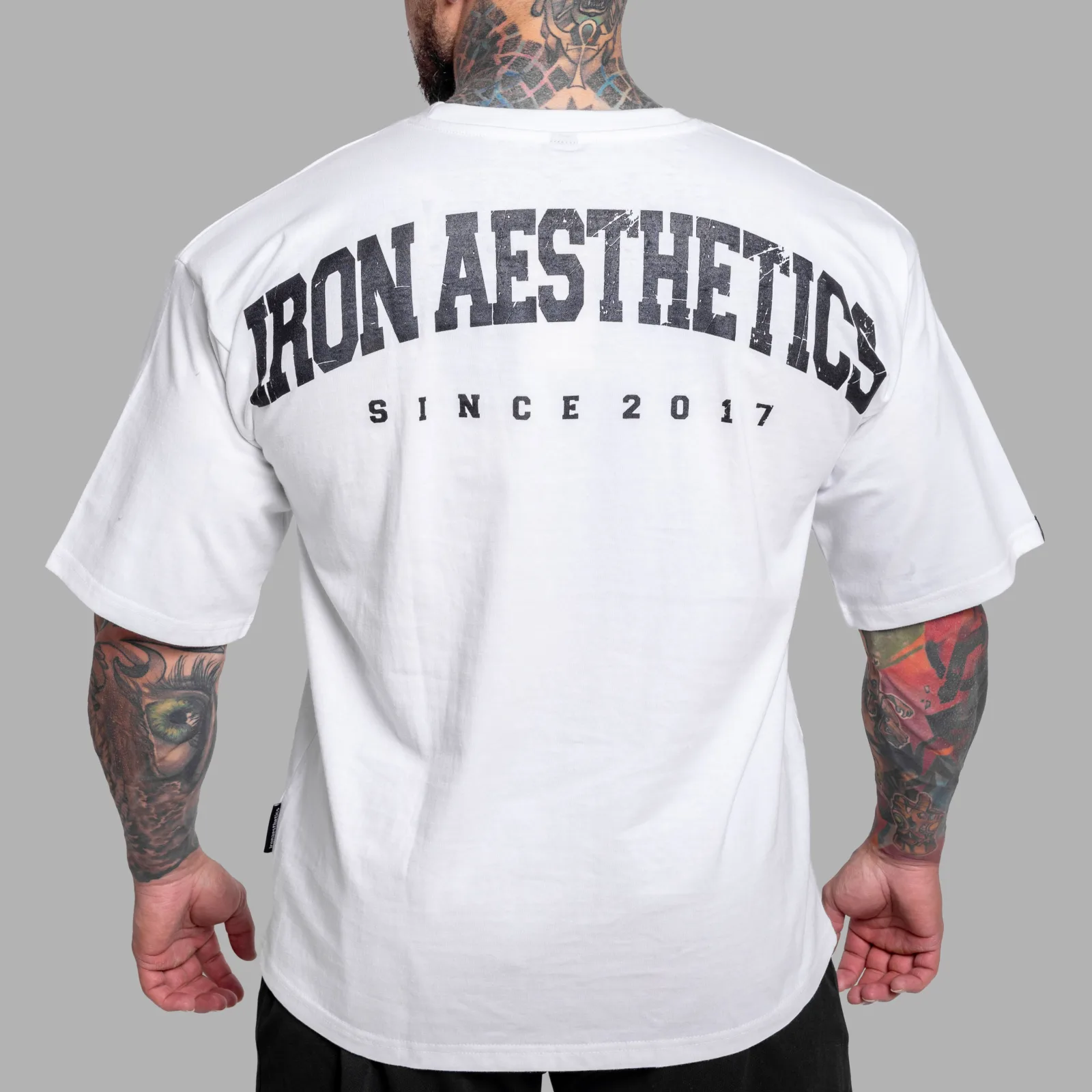 Oversize póló Iron Aesthetics College, fehér-1