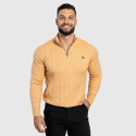 Férfi kötött pulóver Iron Aesthetics Cable Knit, camel