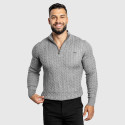 Férfi kötött pulóver Iron Aesthetics Cable Knit, szürke