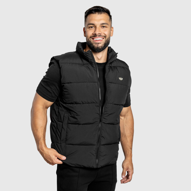 Férfi steppelt mellény Iron Aesthetics Explorer, fekete · záber 8