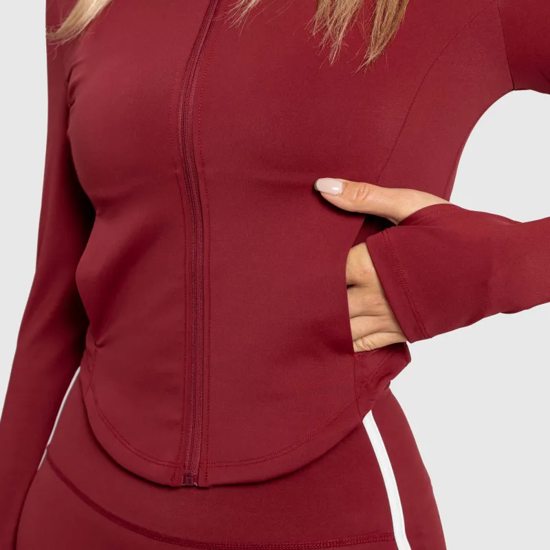 Női cipzáros felső Iron Aesthetics Define, bordó-8