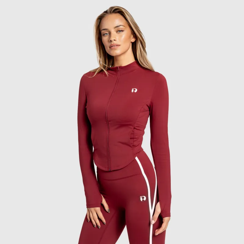 Női cipzáros felső Iron Aesthetics Define, bordó-1