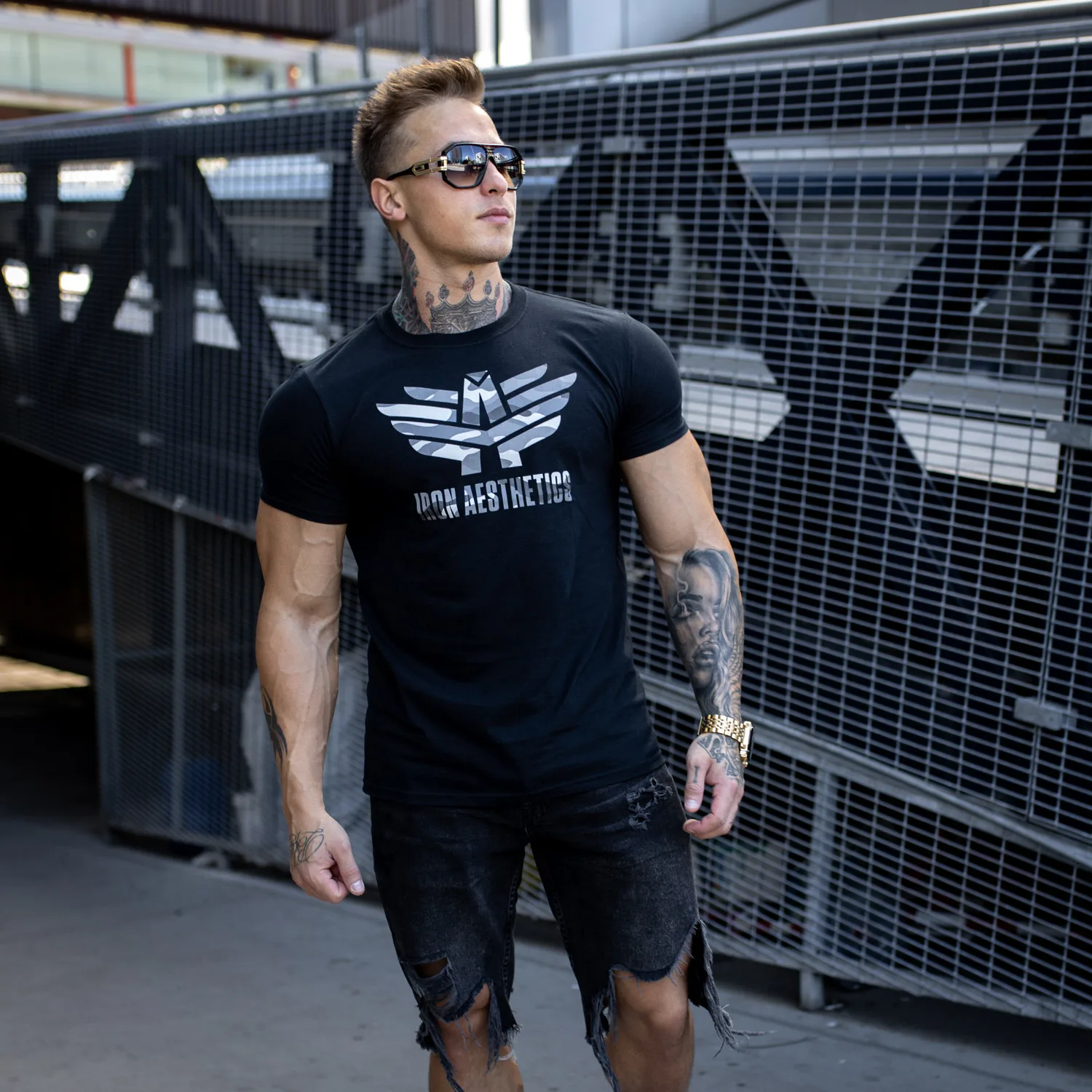 Ultrasoft póló Iron Aesthetics, army fekete-1