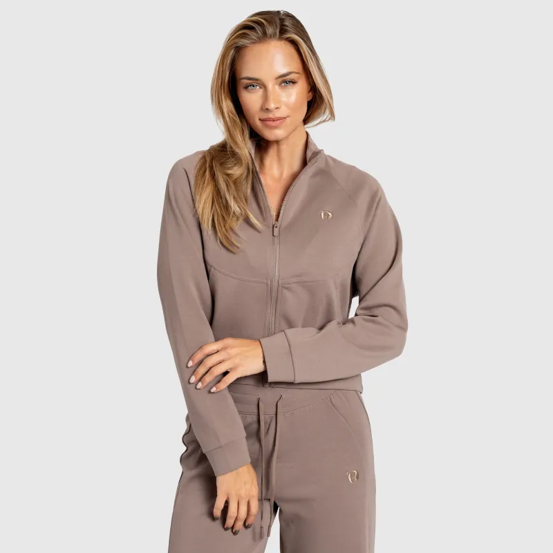 Női cipzáros pulcsi Iron Aesthetics Enigma, barna-3