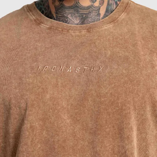 Oversized póló Iron Aesthetics Heritage, washed brown