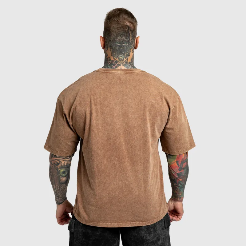 Oversized póló Iron Aesthetics Heritage, washed brown-4