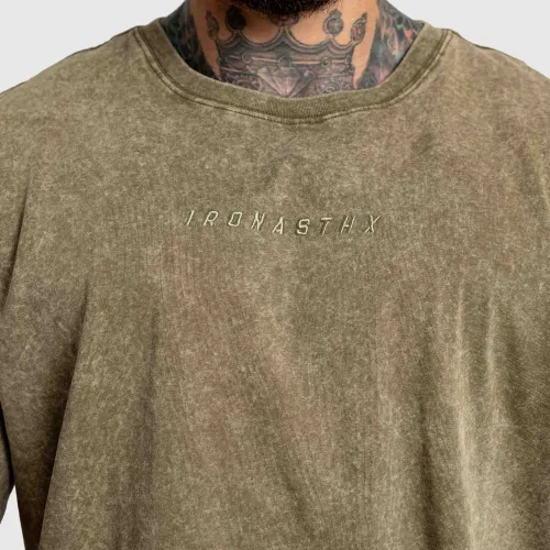 Oversized póló Iron Aesthetics Heritage, washed green