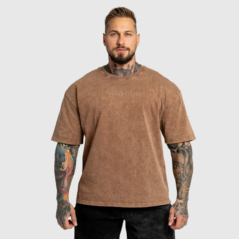 Oversized póló Iron Aesthetics Heritage, washed brown-1