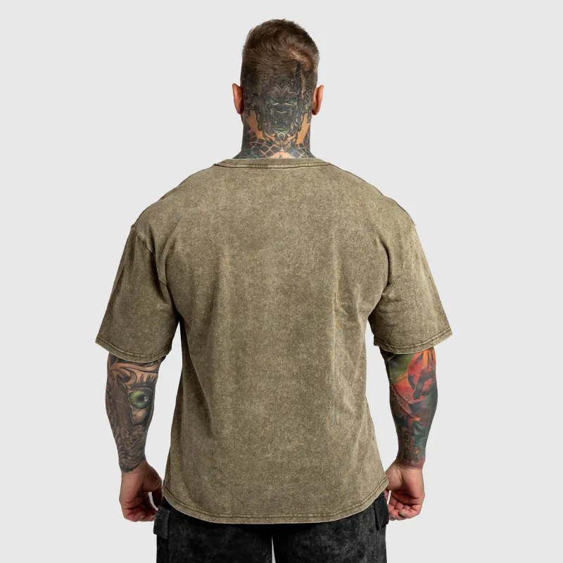Oversized póló Iron Aesthetics Heritage, washed green-3