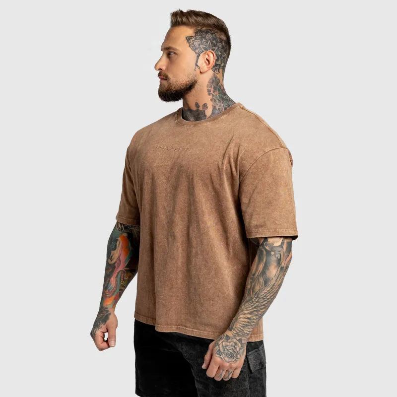 Oversized póló Iron Aesthetics Heritage, washed brown-5