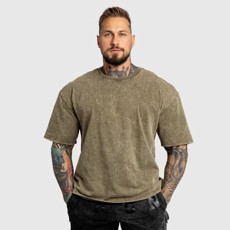 Oversized póló Iron Aesthetics Heritage, washed green-5