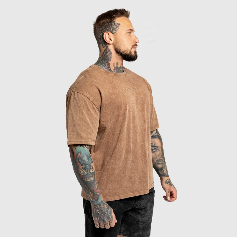 Oversized póló Iron Aesthetics Heritage, washed brown-6