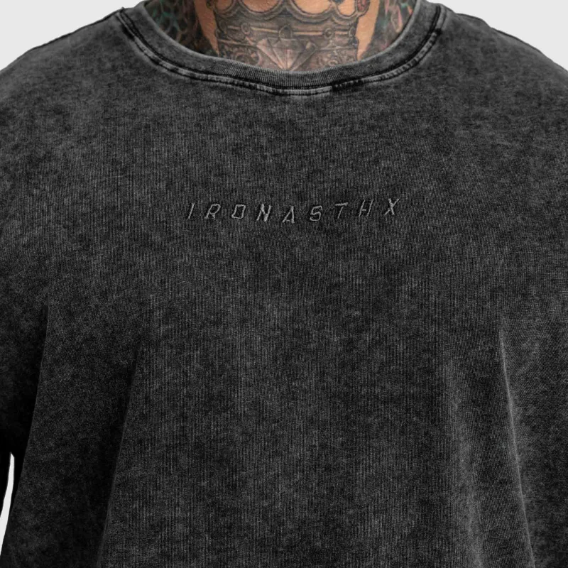 Oversized póló Iron Aesthetics Heritage, washed black-3