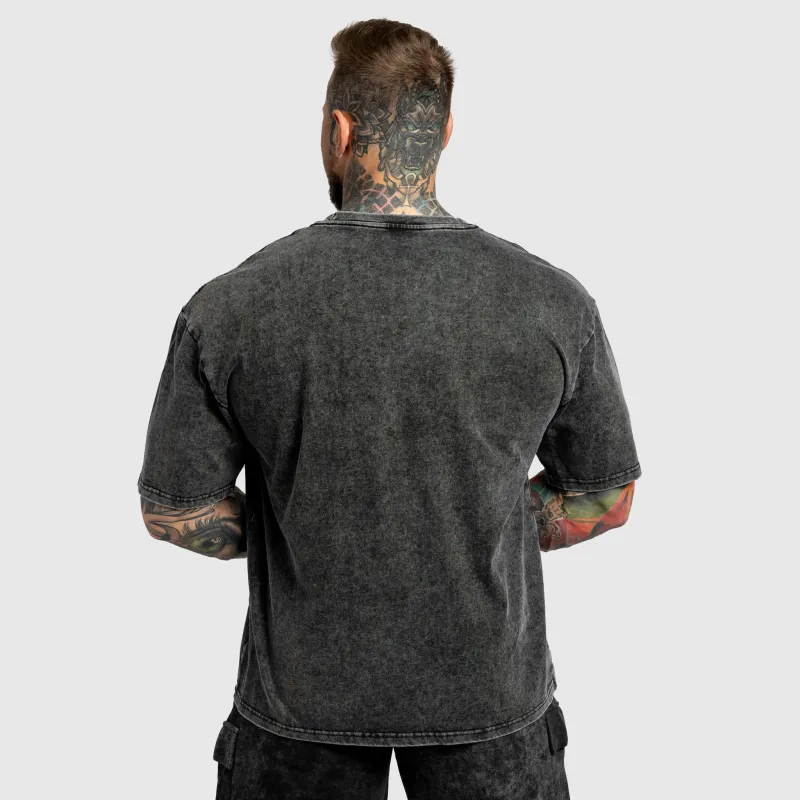 Oversized póló Iron Aesthetics Heritage, washed black-4