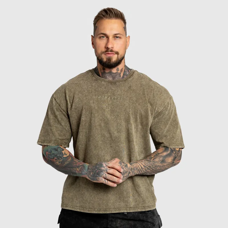 Oversized póló Iron Aesthetics Heritage, washed green-6